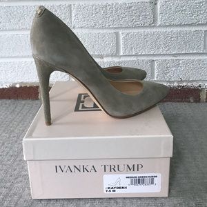 Ivanka Trump Medium Green Suede Kayden Pumps